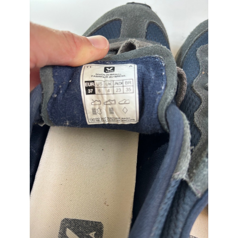 Veja Rio Branco Sneakers Navy Grey Women's Size 6 Suede Mesh Low Top Trainers - Picture 5 of 10